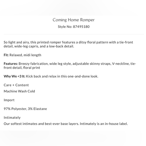 NWOT Free People Intimately XS Coming Home Romper One Piece New $128 - Picture 5 of 6